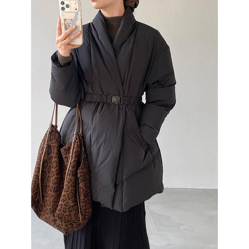 【cimz6386】實拍歐美大氣抗寒鎖温收腰氣質羽絨外套（白鴨絨90%)251120