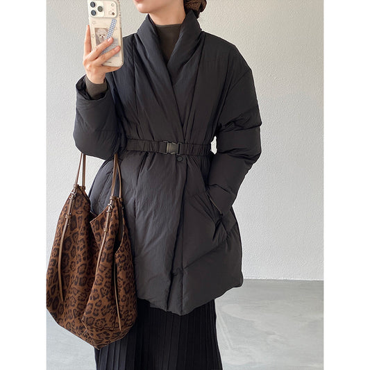 【cimz6386】實拍歐美大氣抗寒鎖温收腰氣質羽絨外套（白鴨絨90%)251120