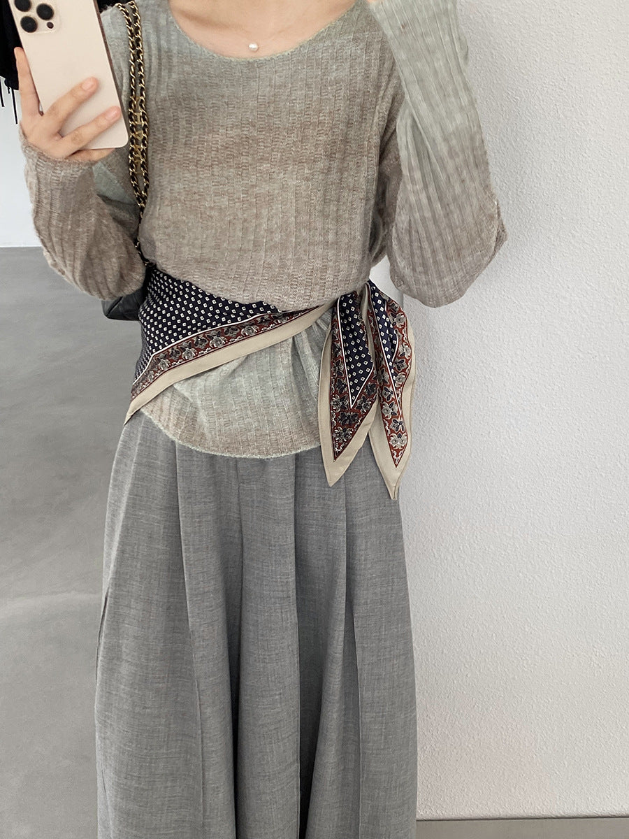 【cim0679】實拍韓國彩虹漸變長袖針織衫（羊毛11%)251114