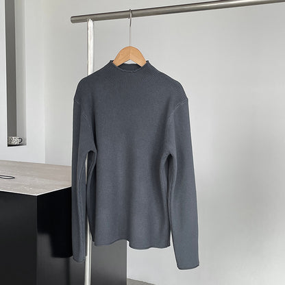 【cimYL713】實拍加厚捲邊半高領保暖針織衫251201