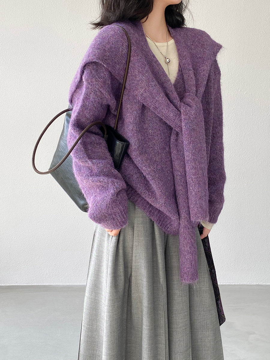 【cim8802】實拍纯色溫柔針織毛衣+針織披肩(羊毛8）251114