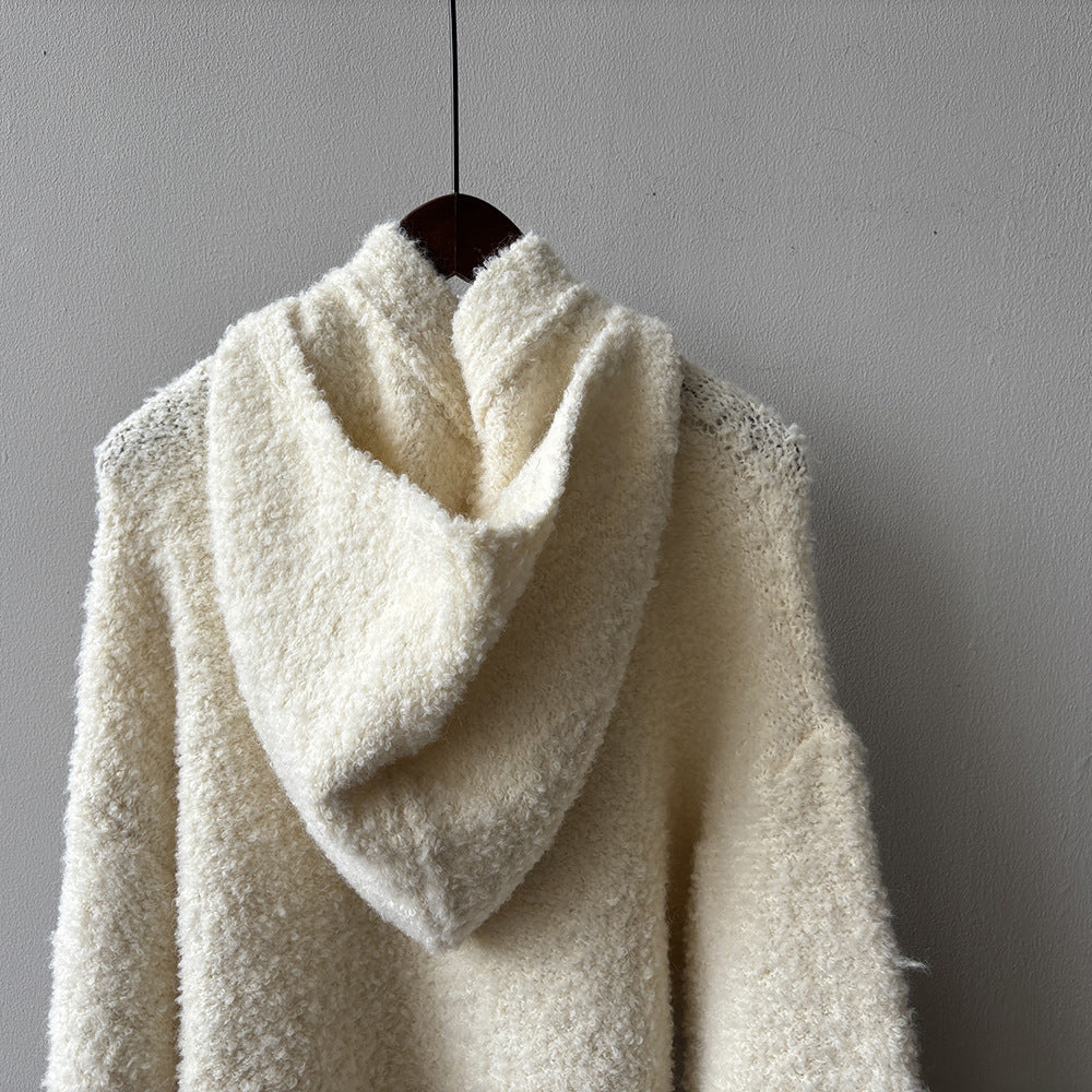 【YK259】實拍冬季慵懒奶呼呼針織毛衣+可拆卸披肩帽子(羊毛12%)251113