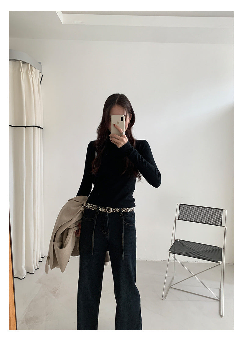 【H5481】實拍基礎6色堆堆領毛針織T恤251109