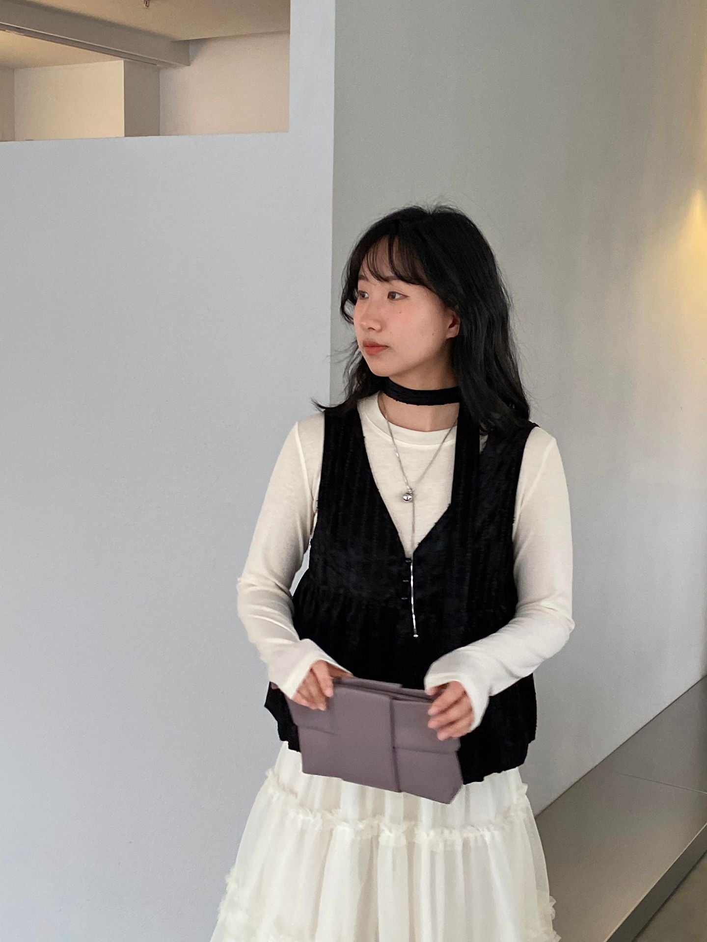 【cimz0280】實拍早春韓系絲絨吊帶背心+純色長袖T 恤260108