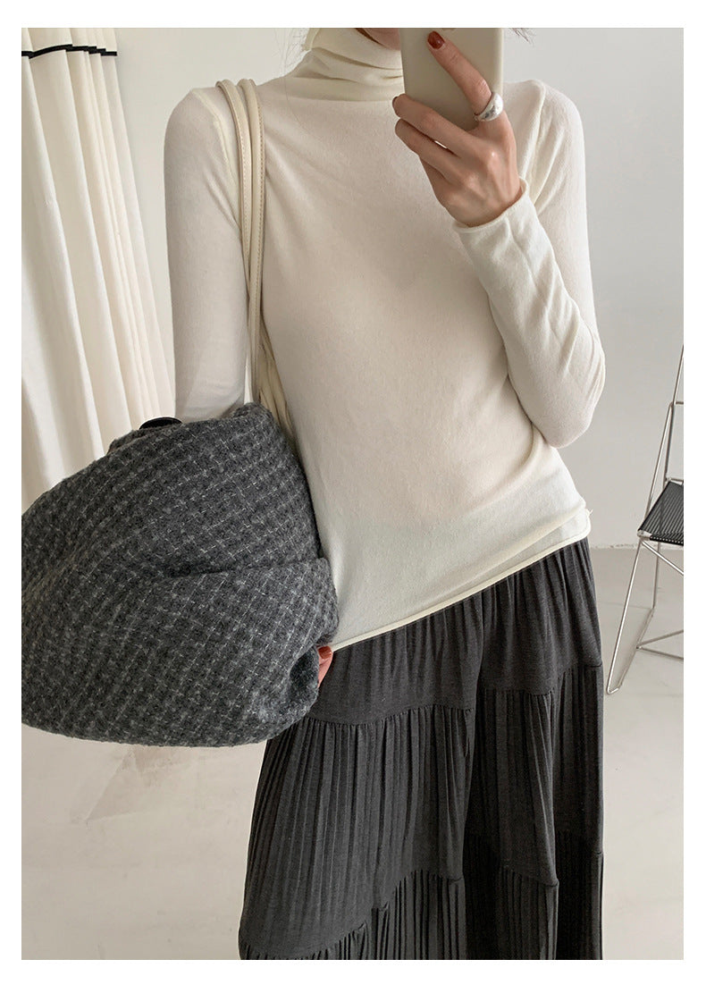 【H5481】實拍基礎6色堆堆領毛針織T恤251109