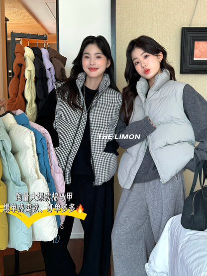 【L9309】實拍檸檬秋冬基礎款寬鬆百搭口袋拉鍊背心（內裡鋪棉）251117