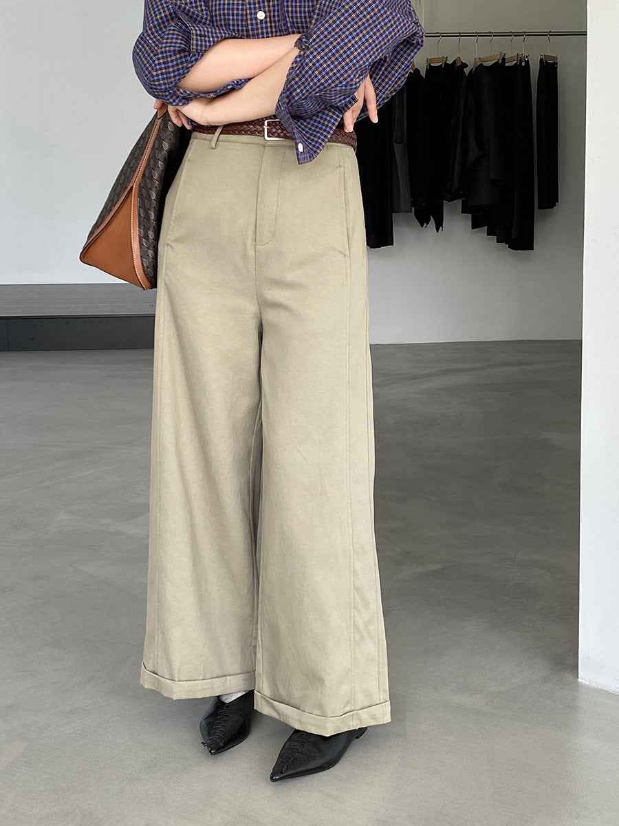 【cim1678】實拍法式高級優雅感顯瘦天絲棉直筒褲251030