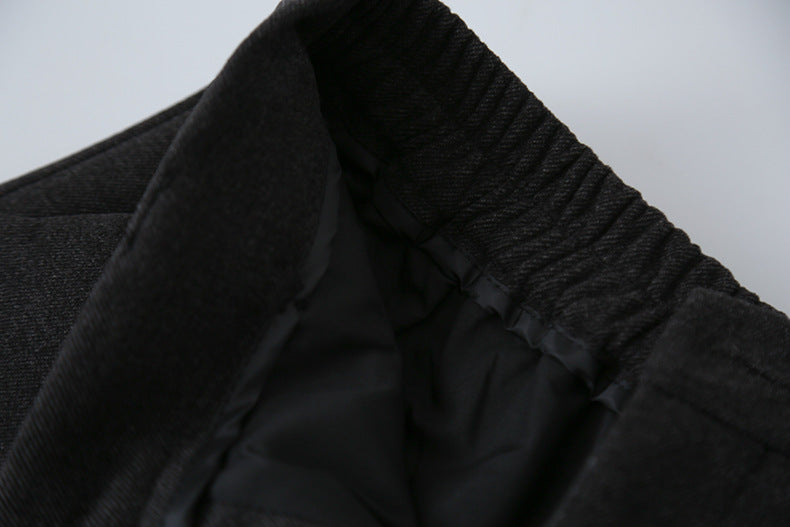 【LD11044】實拍厚款毛呢西裝短褲後鬆緊腰251202