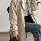 【Y8020】實拍韓國英式復古高級感袖口條紋中長款風衣230915