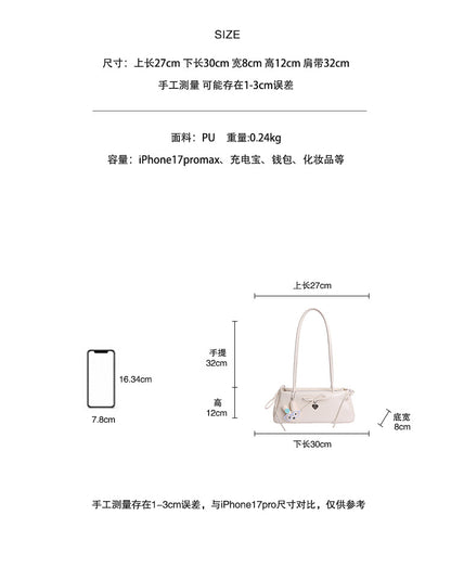 【BYMM1732】浪漫芭蕾女伶🩰少女心蝴蝶結軟皮大容量通勤單肩法棍包260501