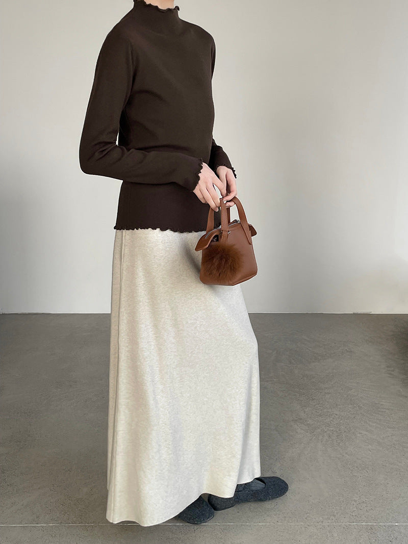 【cimYL223】實拍氣質安迪絨木耳邊針織衫251201