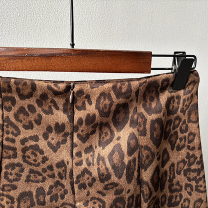 【Y82656】實拍美式復古豹紋A字裙(內有安全褲）251016