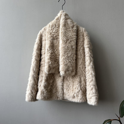 【YH707】實拍高質感毛茸茸仿皮毛保暖一体毛绒外套＋圍巾251113