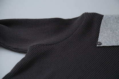 【LD11026】實拍絕美法式針織坑條假2件針織衫251124