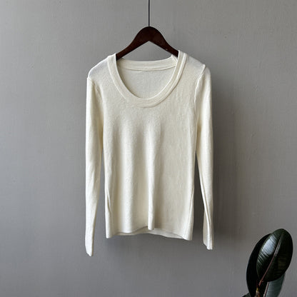 【Y275】實拍冬季U領長袖針織衫251106