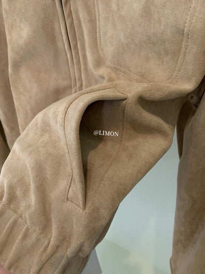 【L9150】實拍檸檬復古寬鬆羊津絨工裝長袖短外套251117