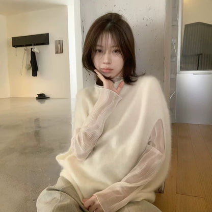 【LS5033】IMISS2026高質感親膚・羊絨保暖疊穿短袖毛衣260921