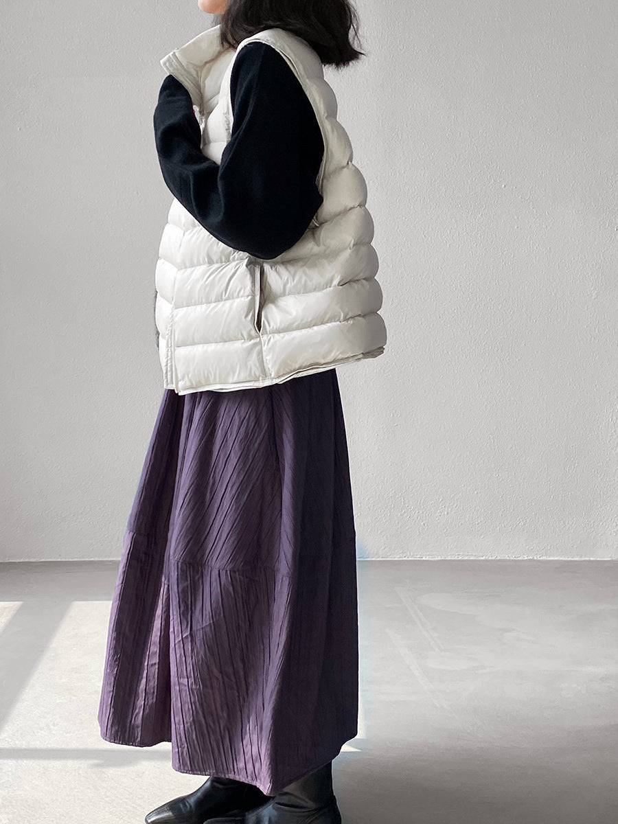 【cimz6377】實拍立領排骨雙頭拉鏈羽絨背心(90白鴨絨)251120