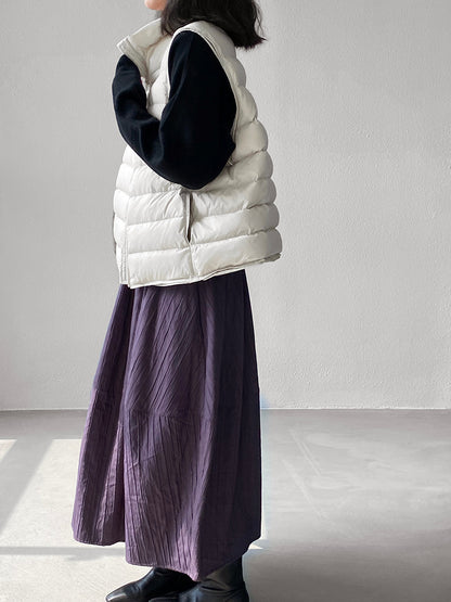 【cimz6377】實拍立領排骨雙頭拉鏈羽絨背心(90白鴨絨)251120