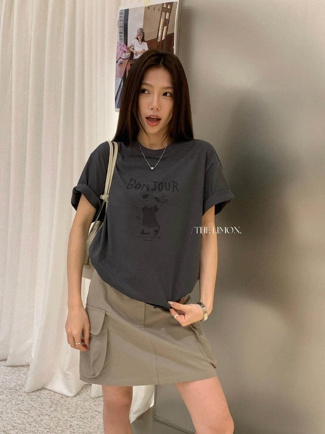 【L10378】陽光元氣女孩☀️韓系休閒字母小狗印花寬鬆顯瘦圓領短袖T恤260518
