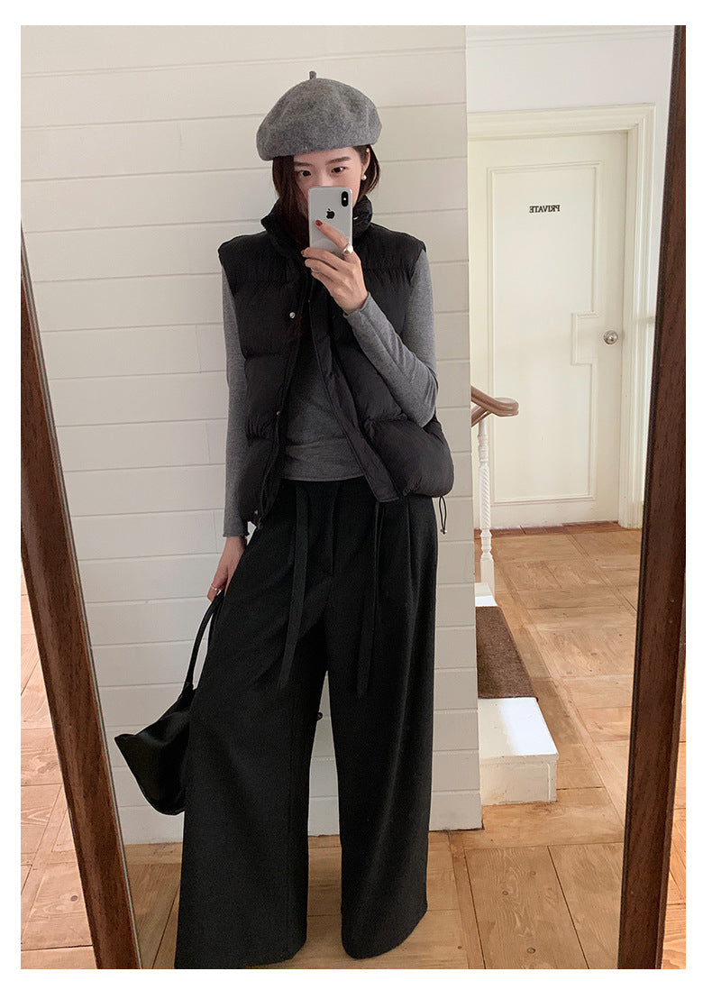 【H5474】實拍秋冬簡約立領保暖棉服背心251109