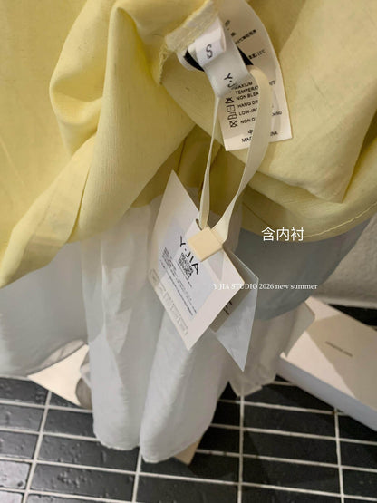 【L7003】Y.JIA韓系簡約休閒風✨百搭寬鬆顯瘦假兩件V領無袖連身洋裝260602