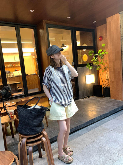【L80393】高單復古慵懶☕棉麻百搭鏤空抽繩顯瘦休閒短褲（有內裡）260610