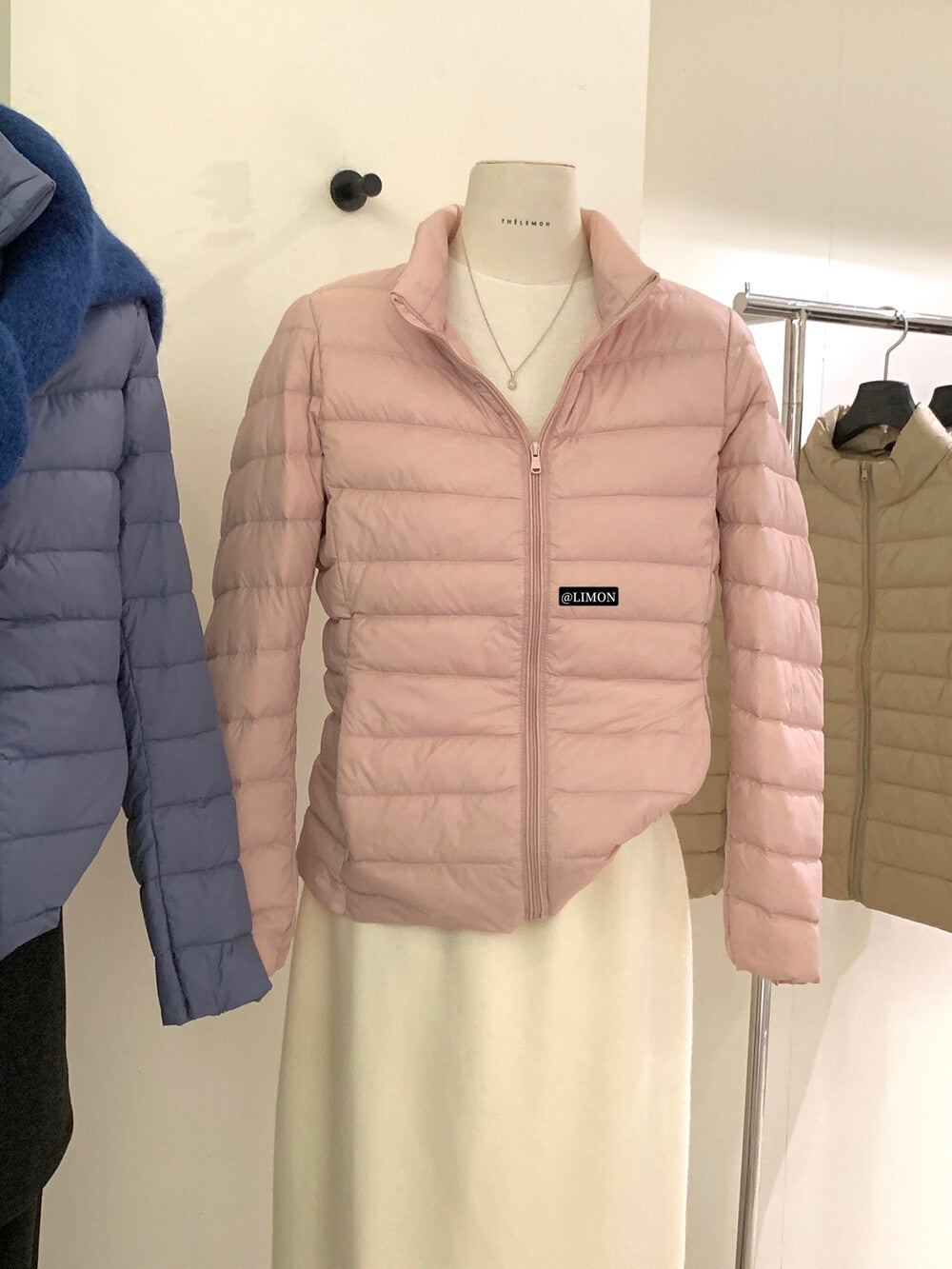 【L1189】實拍M~XL檸檬秋冬輕薄好收納立領保暖白鴨絨外套251117