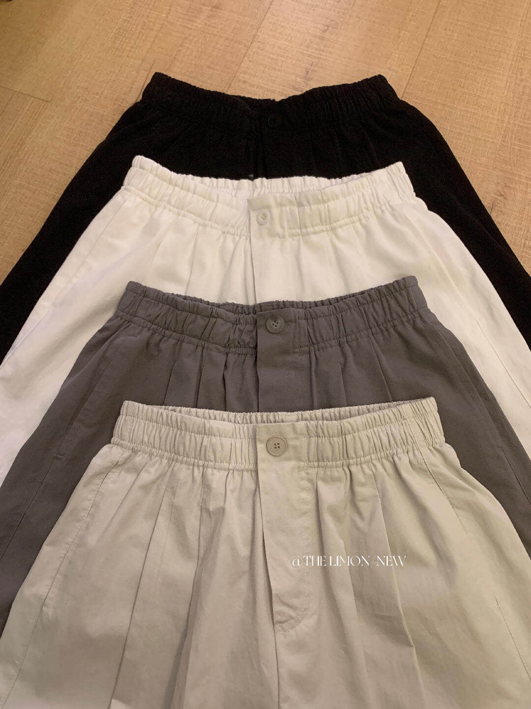 【L10713】夏日百搭神褲👖簡約遮肉顯瘦鬆緊腰A字版休閒短褲260511