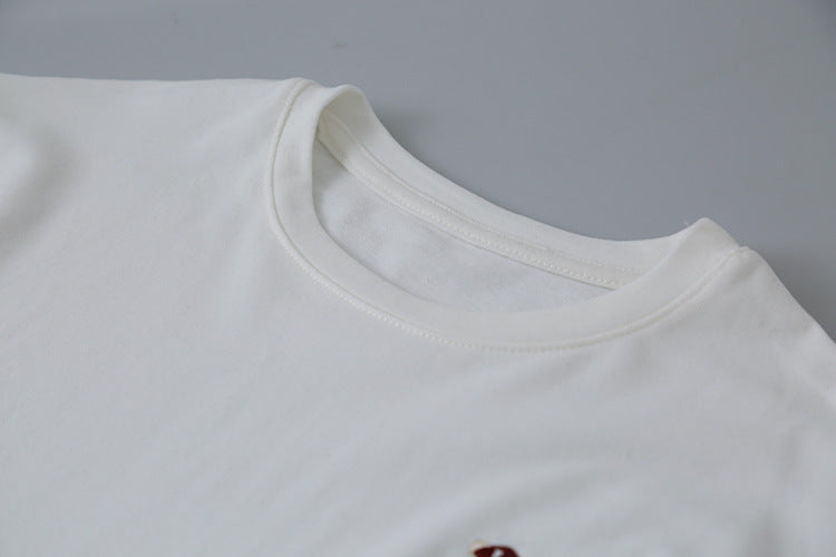 【LD11025】實拍舒適小熊刺繡寬鬆長袖T恤251124