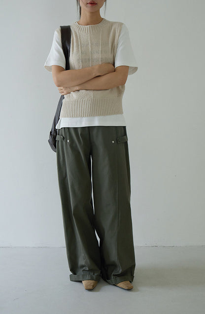 【L3121】實拍美式工裝闊腿休閒褲+朋克風腰帶250825
