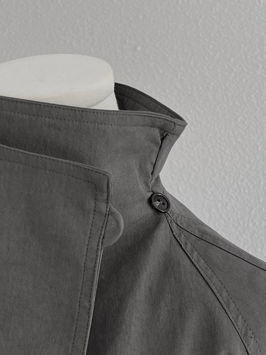 【cim1659】實拍秋冬復古英倫翻領風衣外套＋繫帶251030