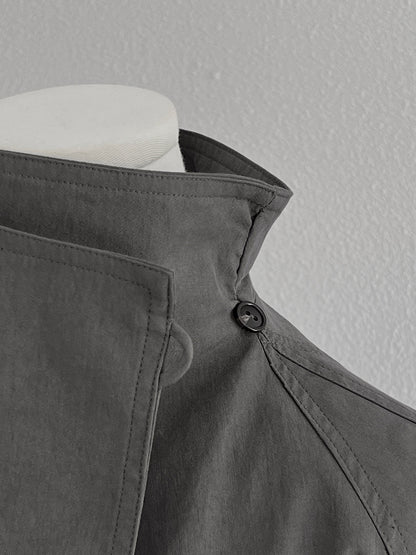 【cim1659】實拍秋冬復古英倫翻領風衣外套＋繫帶251030