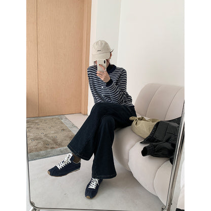 【H5477】實拍S~XL復古加厚高腰直筒牛仔褲251109