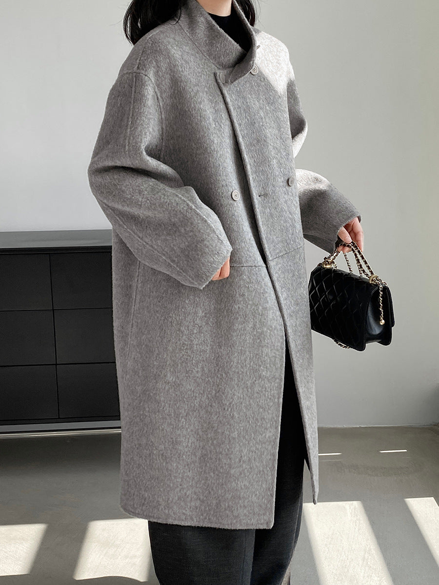 【cimz629065】實拍高級感貴氣重磅氣質羊毛桑蟬絲大衣外套251128