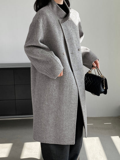 【cimz629065】實拍高級感貴氣重磅氣質羊毛桑蟬絲大衣外套251128