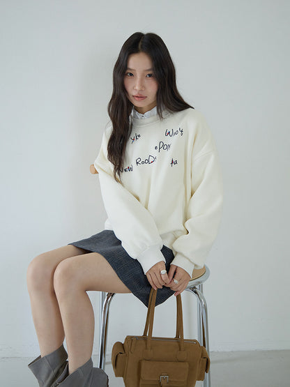 【LD3270】 實拍精品刺繡珠寬鬆厚款長袖衛衣（加絨）251020