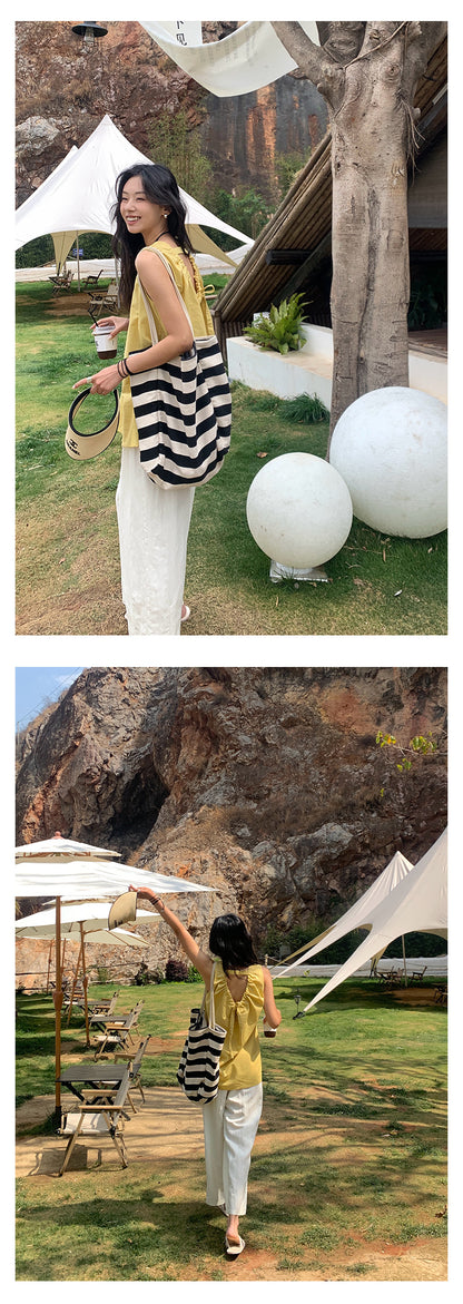 【H5196】實拍夏天超舒服的棉麻褶皺寬鬆闊腿褲250415