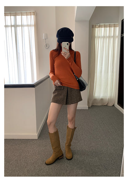 【H5523】實拍S~XL氣質千金質感高腰A字裙褲251125