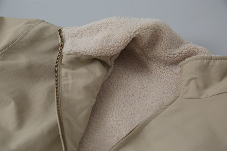 【LD11031】實拍冬天高級感加厚立領羊羔毛保暖夾克外套251124