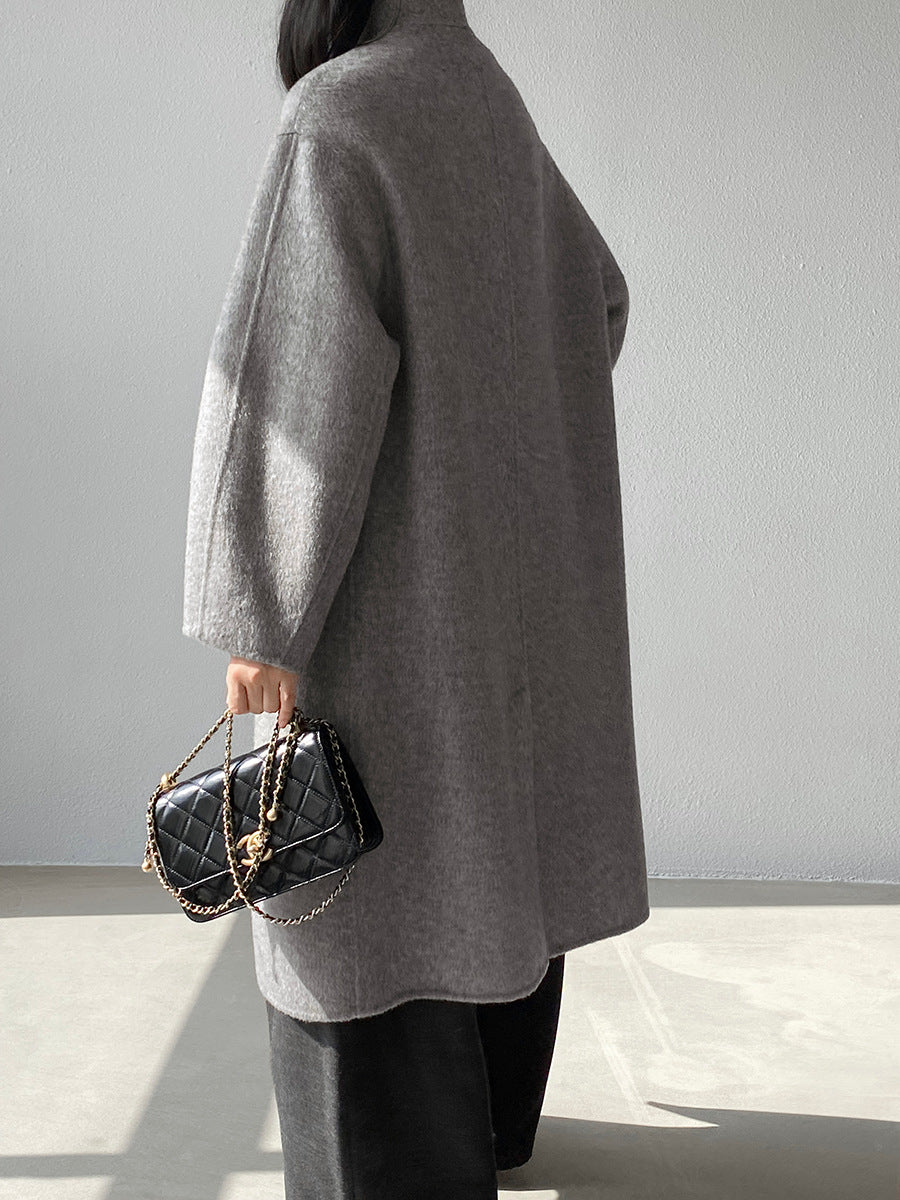 【cimz629065】實拍高級感貴氣重磅氣質羊毛桑蟬絲大衣外套251128