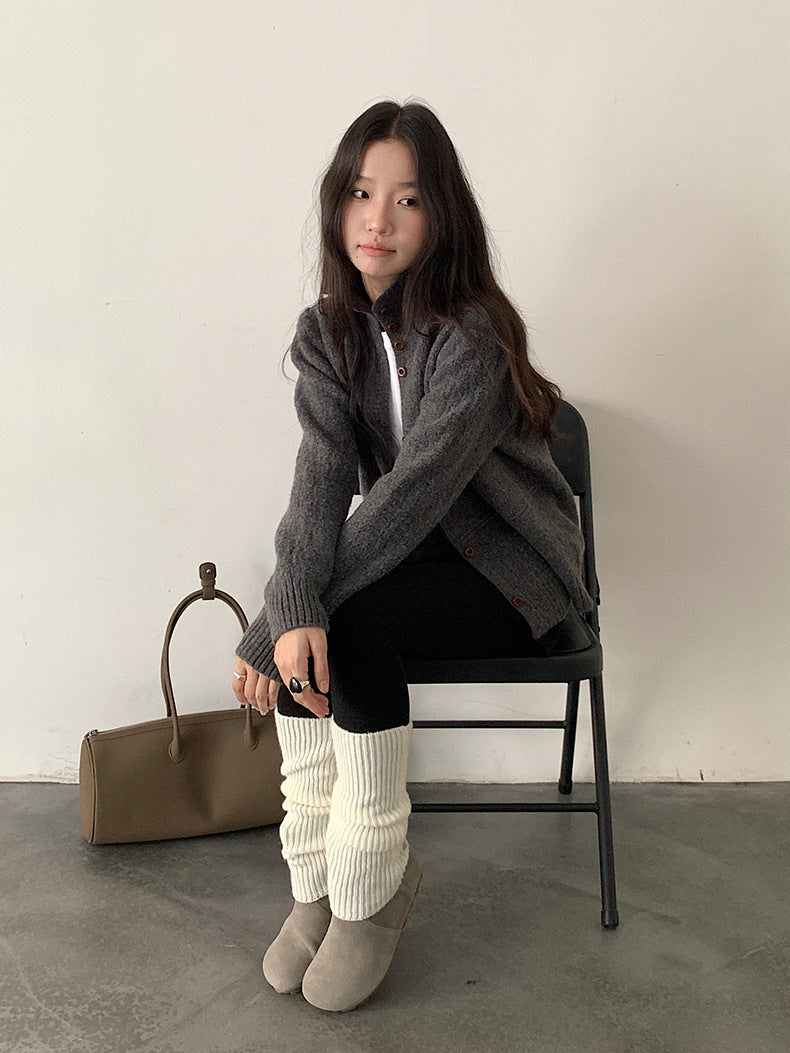 【LD11037】實拍高領開衫針織毛衣251202