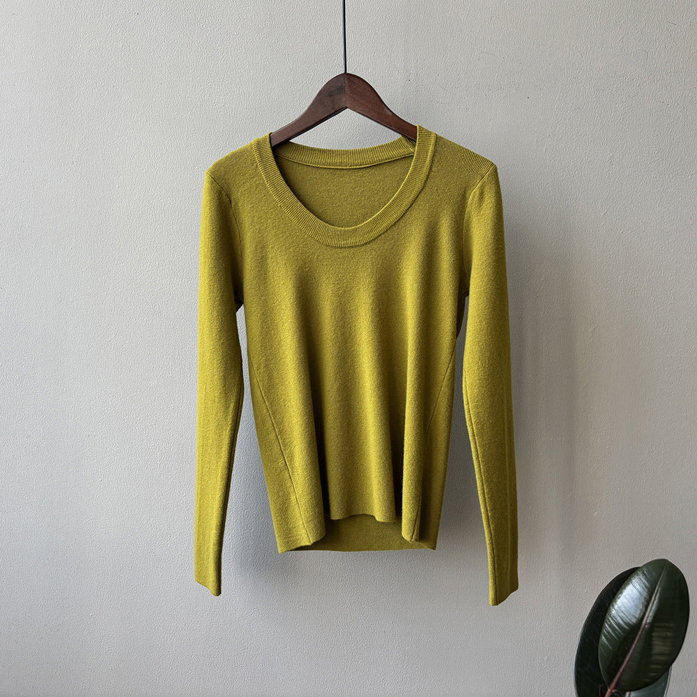 【Y275】實拍冬季U領長袖針織衫251106