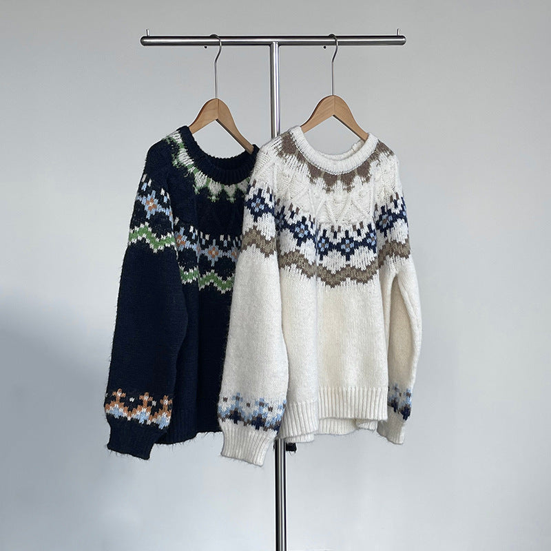 【cimMB850】實拍冬季必備复古費爾島提花針織毛衣251114