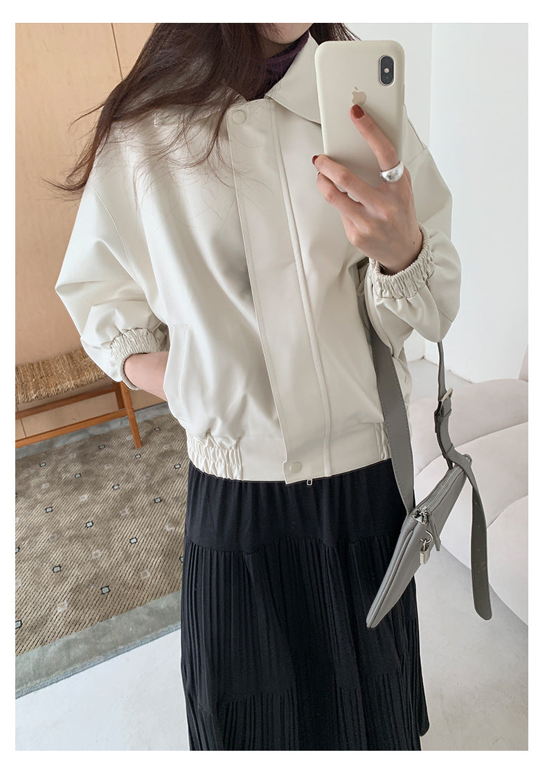 【H5480】實拍復古男友款PU皮外套251109