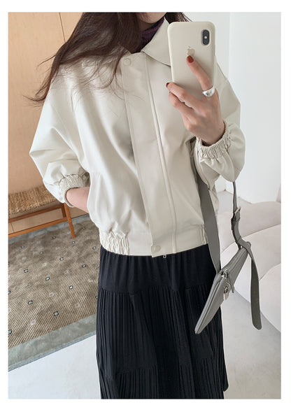 【H5480】實拍復古男友款PU皮外套251109