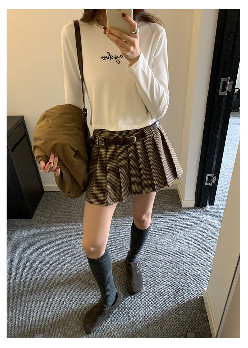 【H5482】實拍磨毛舒適質感刺繡長袖T恤251109