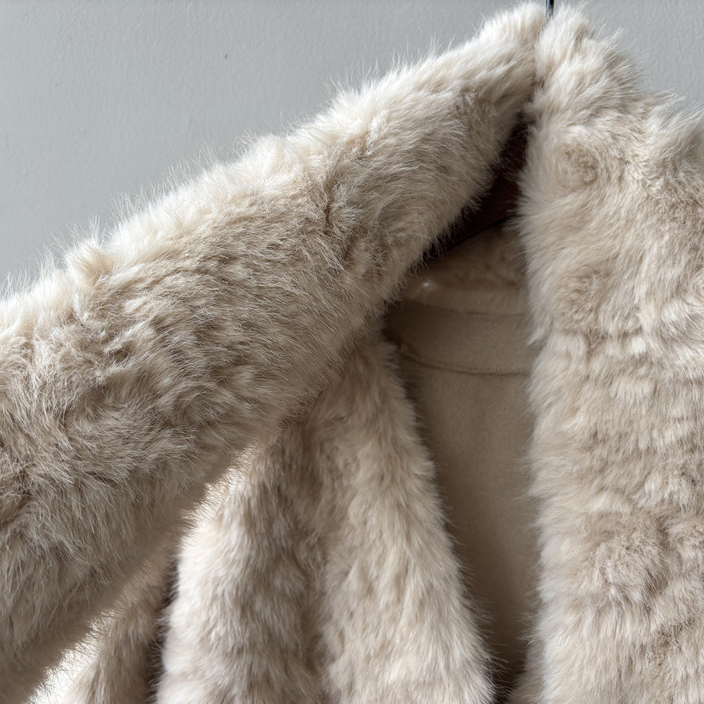 【YH707】實拍高質感毛茸茸仿皮毛保暖一体毛绒外套＋圍巾251113