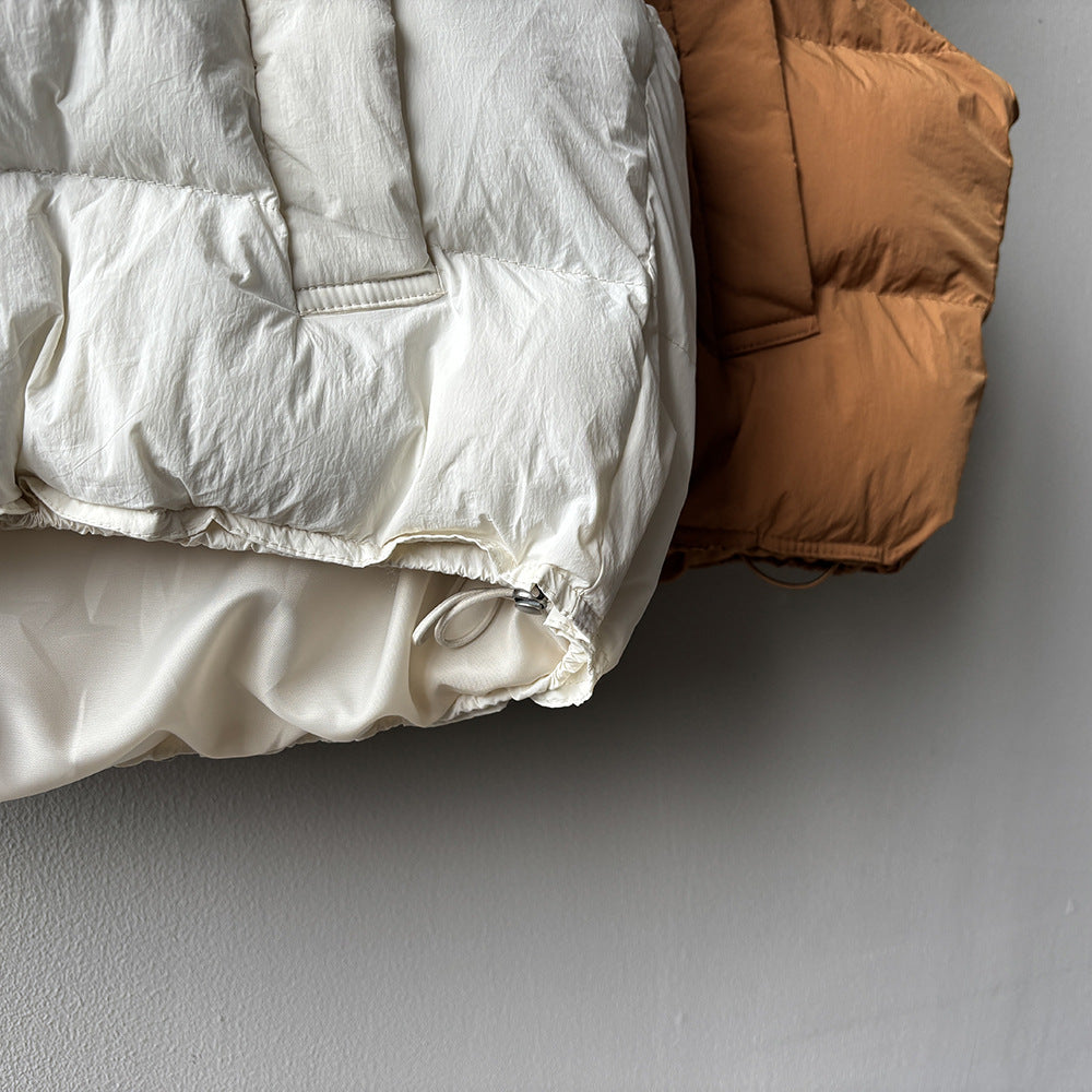 【Y82635】實拍秋冬簡約圓領棉背心251106