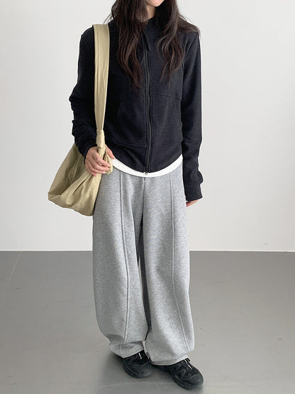 【LD3293】實拍立領雙頭拉鍊衞衣外套251103